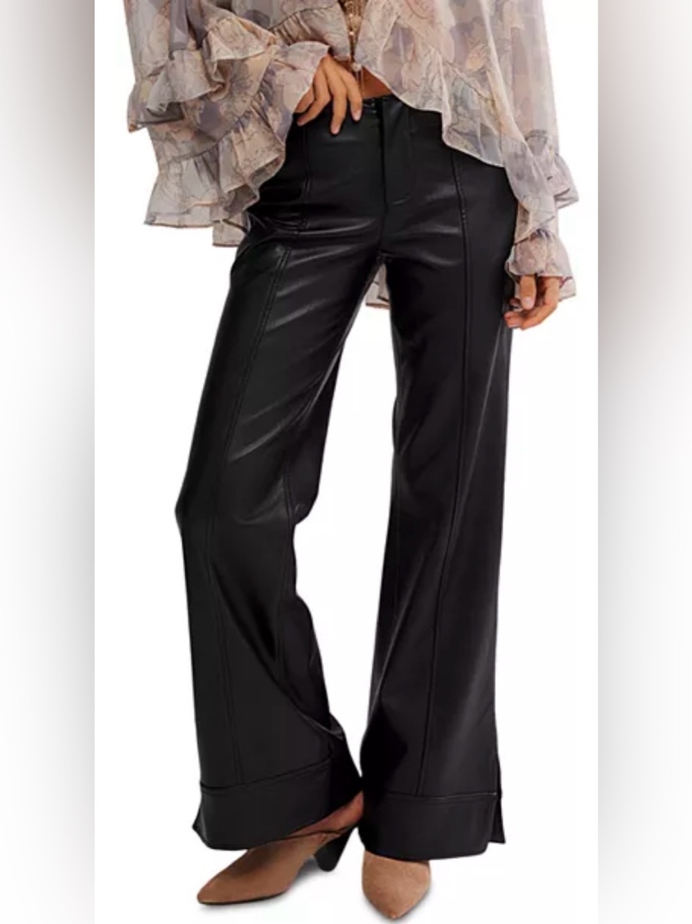 FREE PEOPLE We The Free Glow Up Faux Leather Pants. NWT